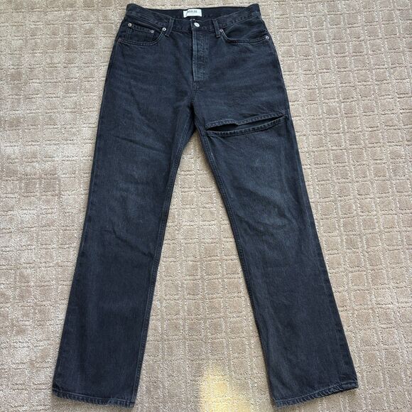 Agolde Black Straight Leg Jeans - Picture 2 of 7